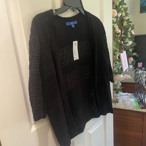 Black Lace Short Sleeve Cardigan Business Casual or Casual